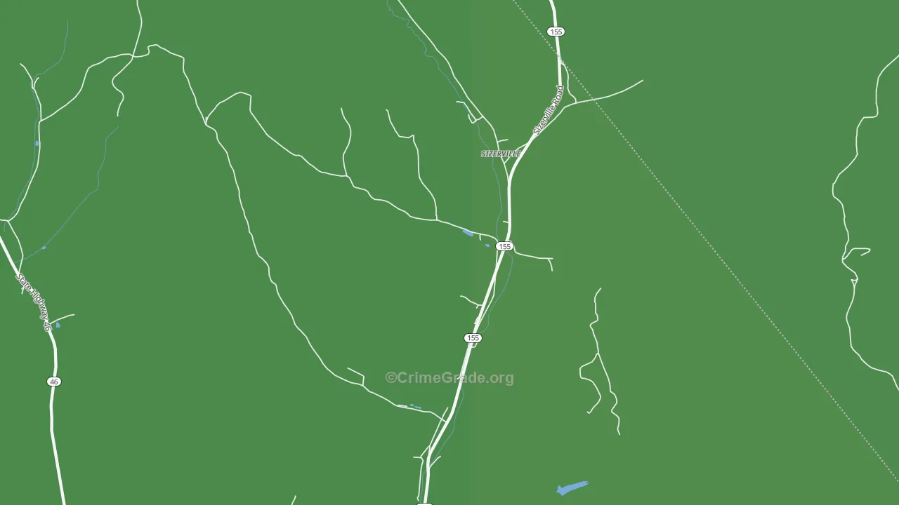 Sizerville, PA Map of Vehicle Theft Rates