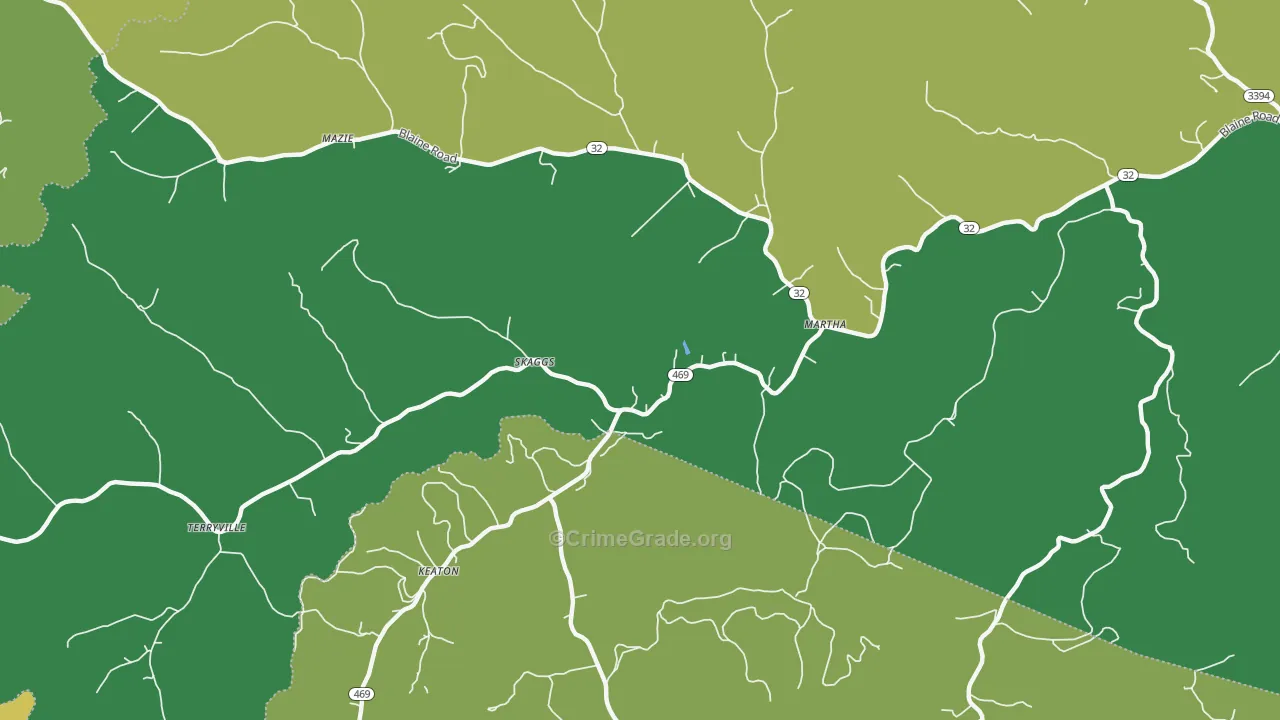 Skaggs, KY Map of Vehicle Theft Rates