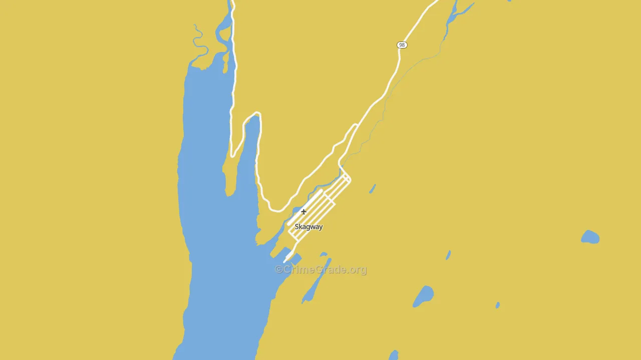Skagway Municipality, AK Map of Vehicle Theft Rates