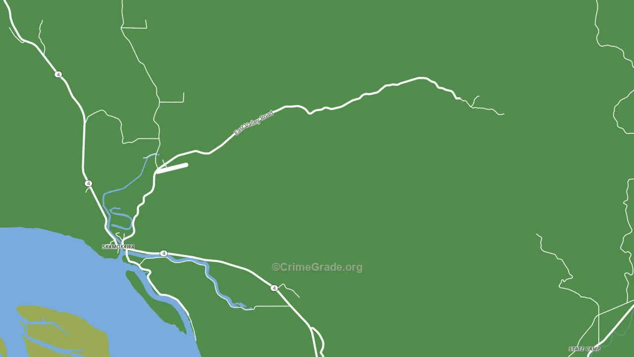 Skamokawa Valley, WA Map of Vehicle Theft Rates