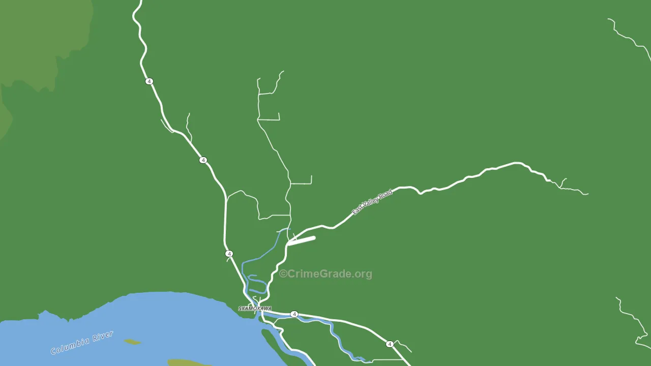 Skamokawa, WA Map of Vehicle Theft Rates