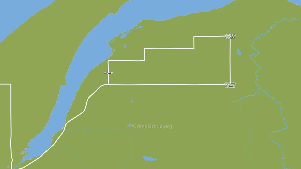 Skanee, MI Map of Vehicle Theft Rates