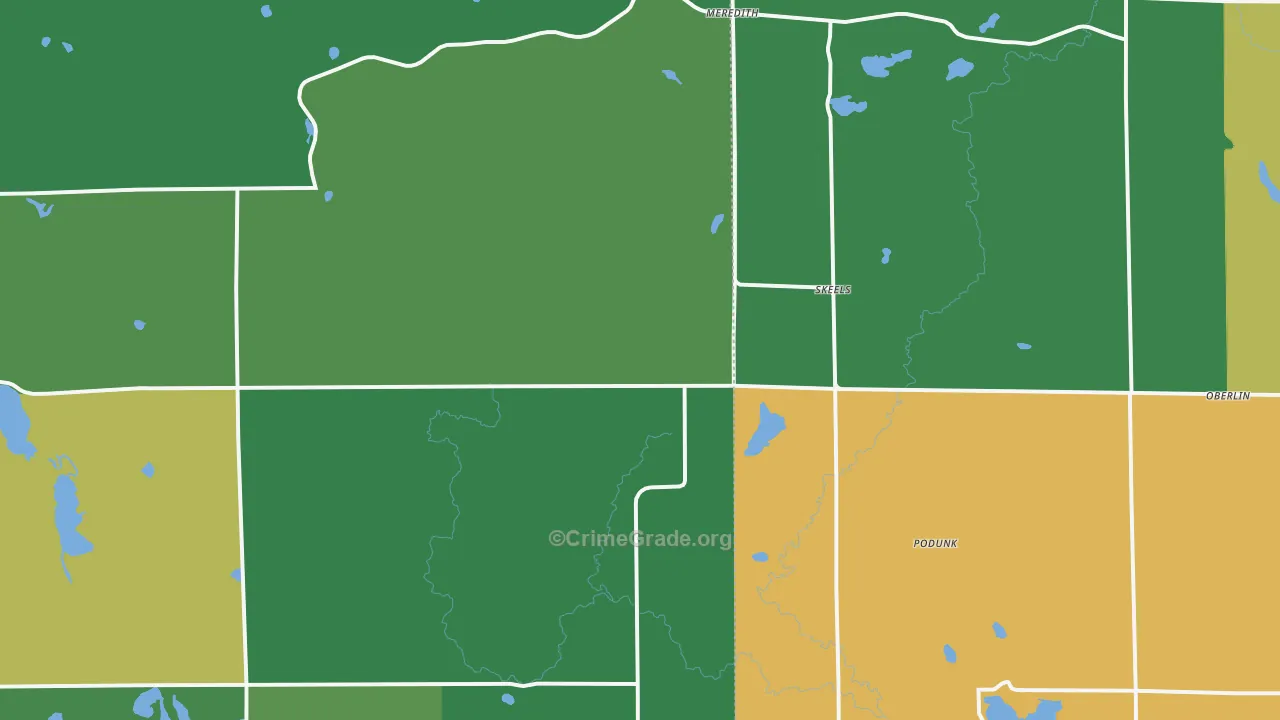 Skeels, MI Map of Vehicle Theft Rates