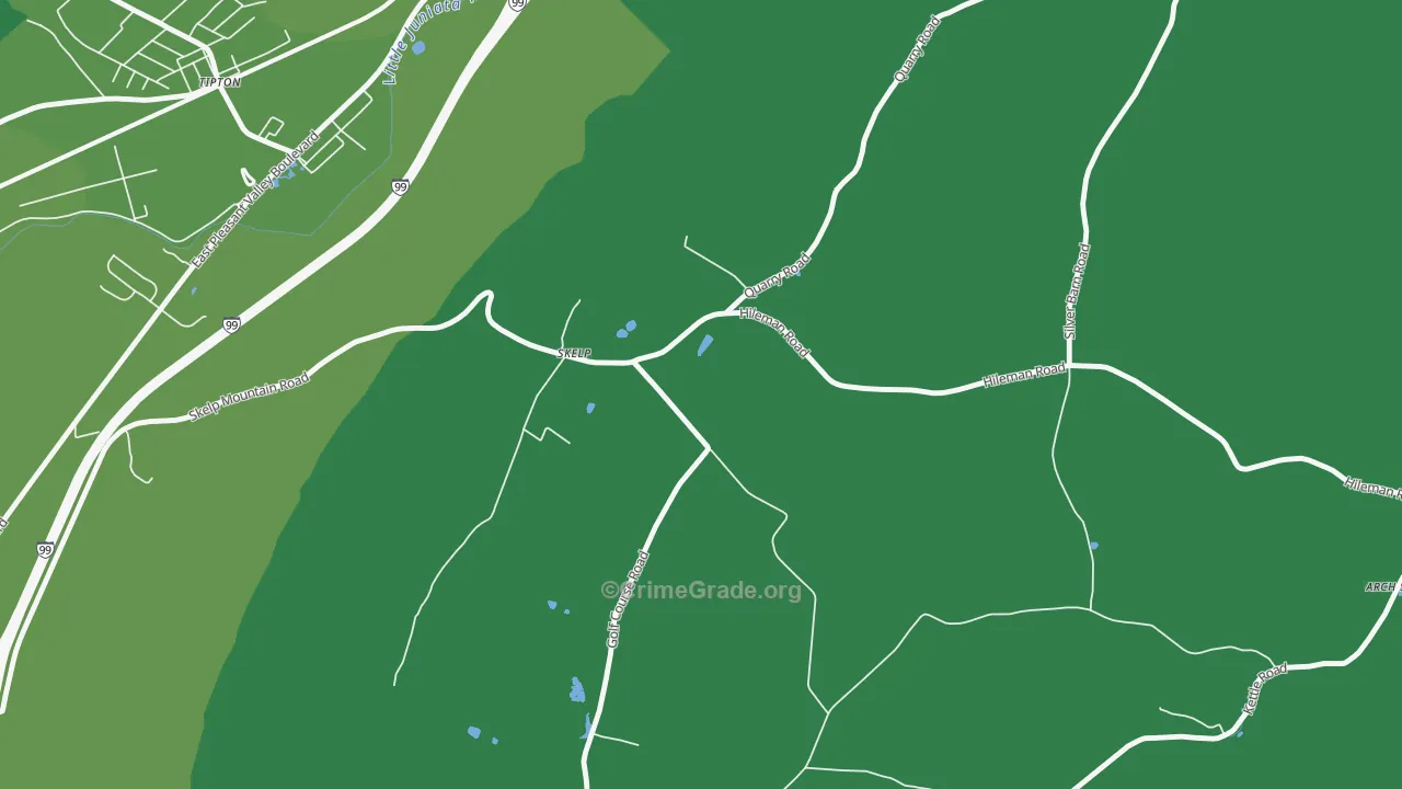 Skelp, PA Map of Vehicle Theft Rates