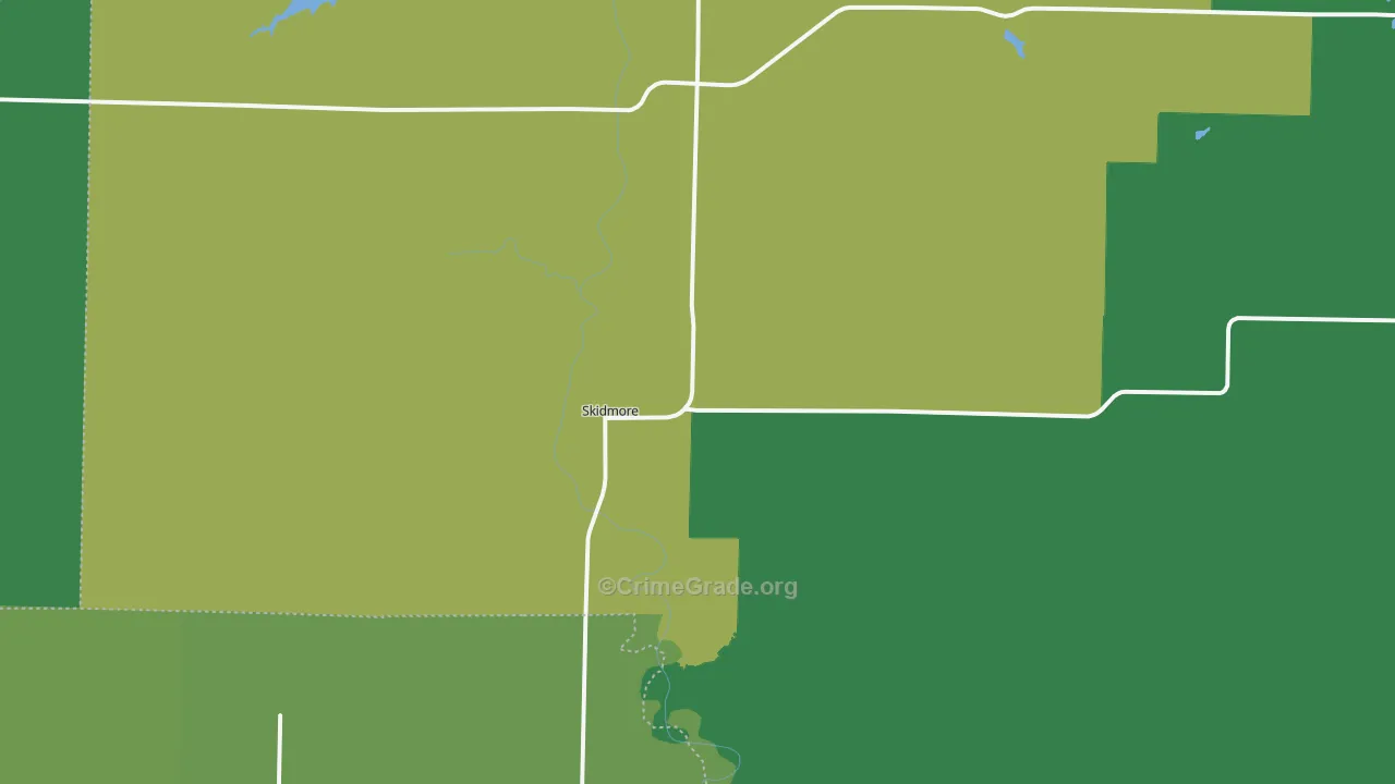Skidmore, MO Map of Vehicle Theft Rates