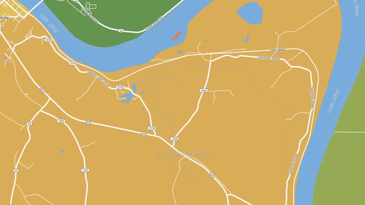 Skillman, KY Map of Vehicle Theft Rates