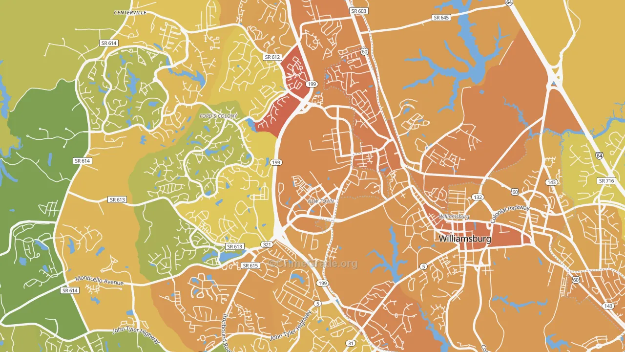 Skipwith Farms, VA Map of Vehicle Theft Rates