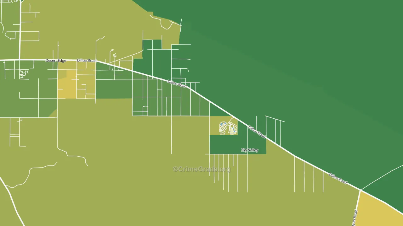 Sky Valley, CA Map of Vehicle Theft Rates