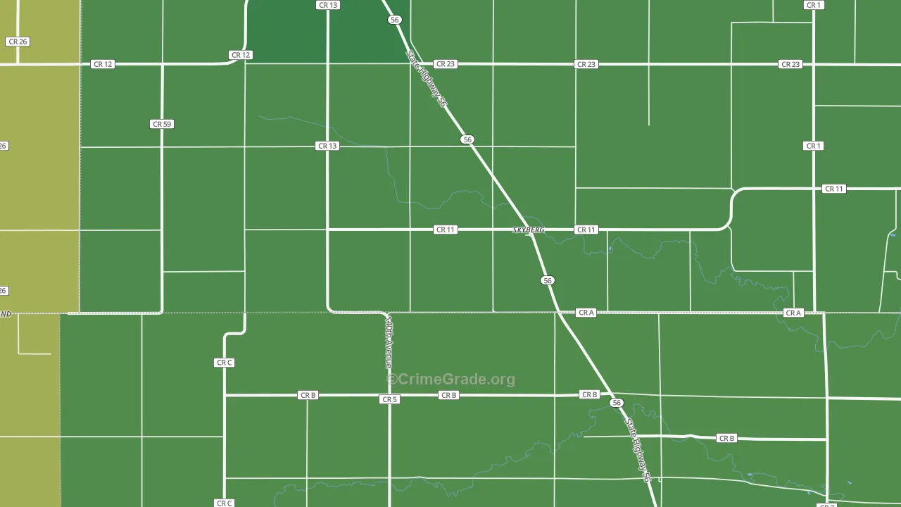 Skyburg, MN Map of Vehicle Theft Rates