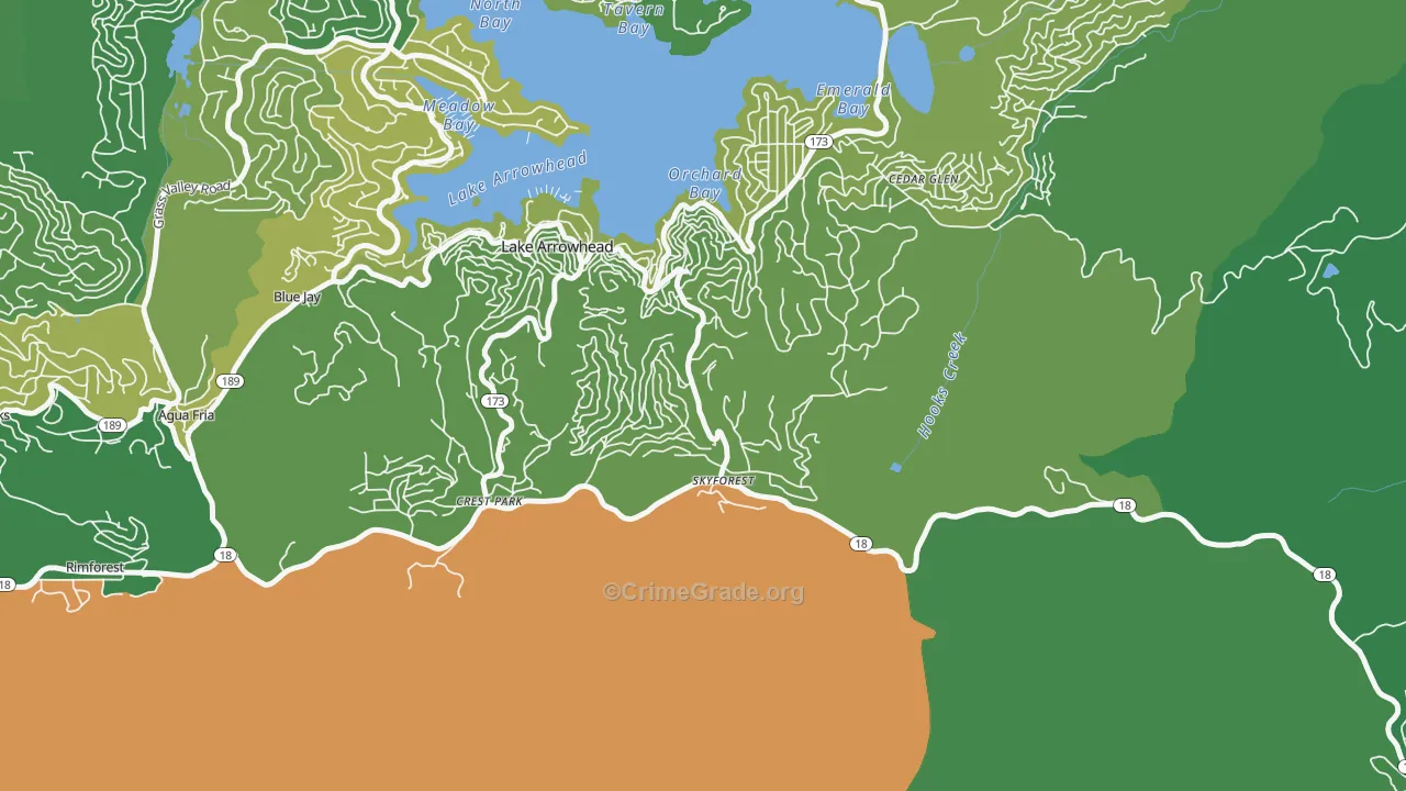 Skyforest, CA Map of Vehicle Theft Rates