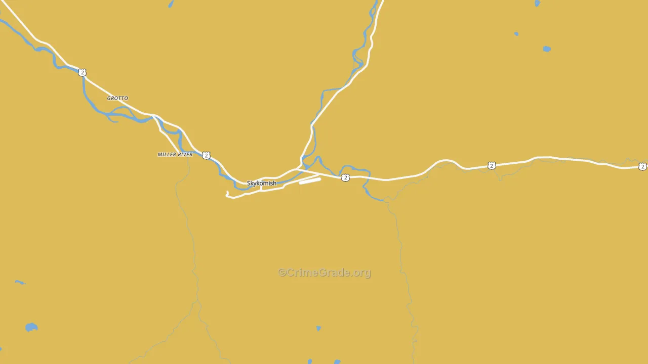 Skykomish, WA Map of Vehicle Theft Rates