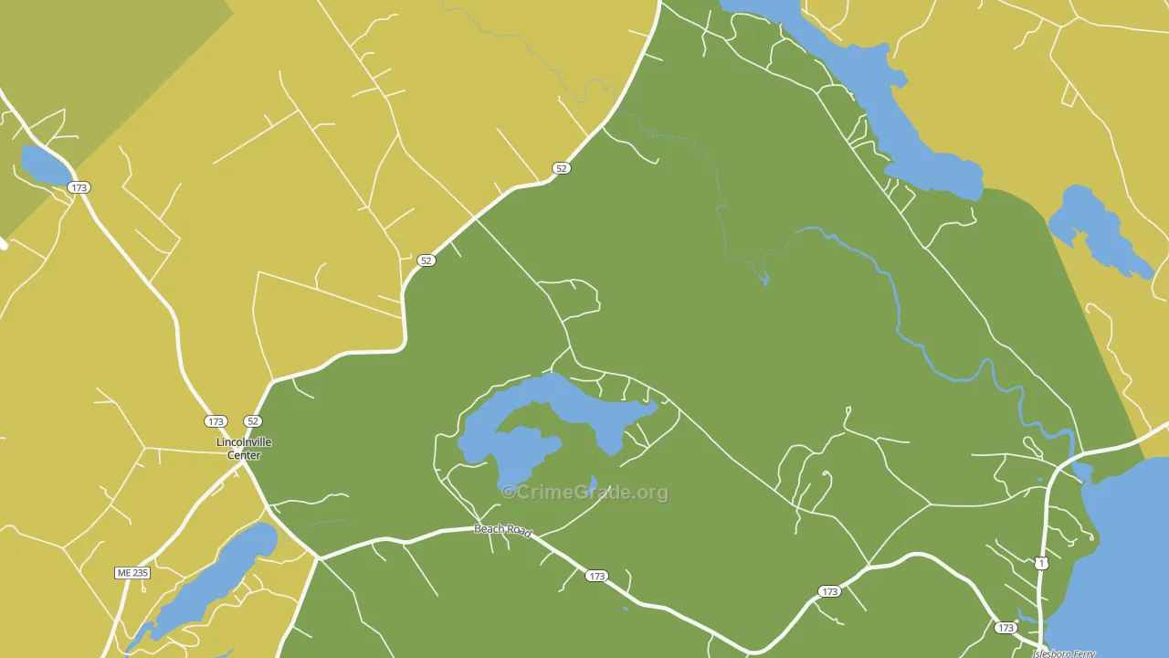 Slab City, ME Map of Vehicle Theft Rates