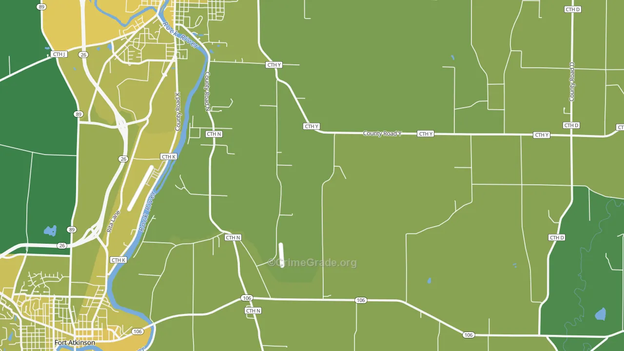 Slabtown, WI Map of Vehicle Theft Rates