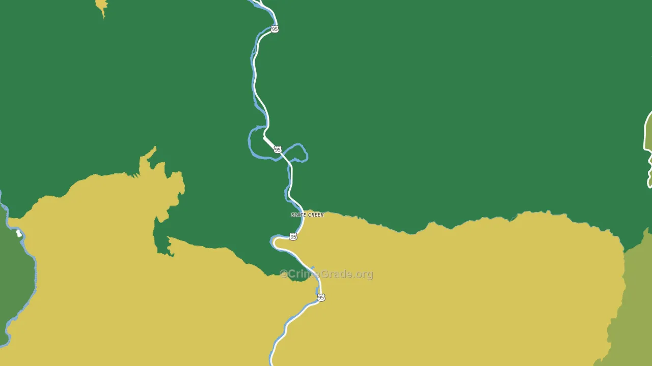 Slate Creek, ID Map of Vehicle Theft Rates