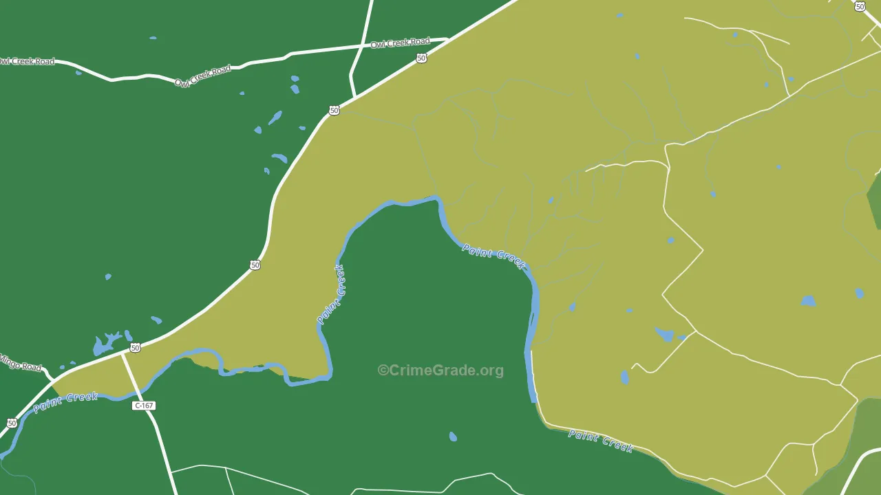 Slate Mills, OH Map of Vehicle Theft Rates