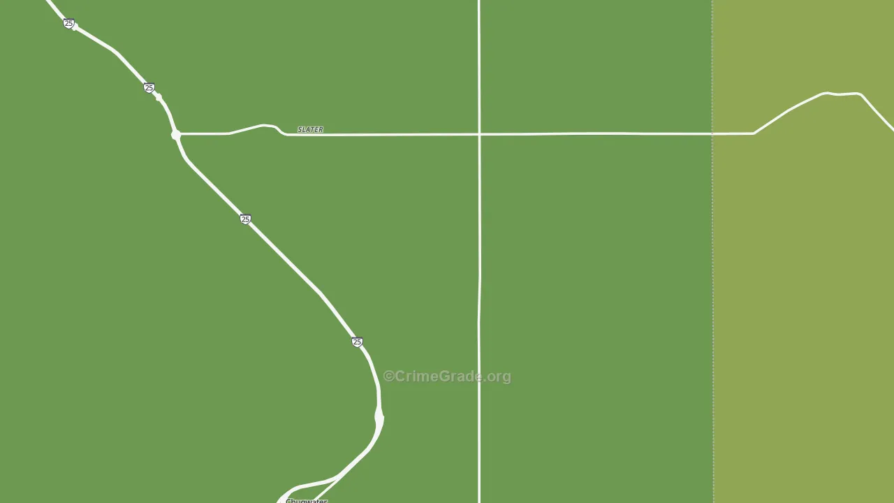 Slater, WY Map of Vehicle Theft Rates