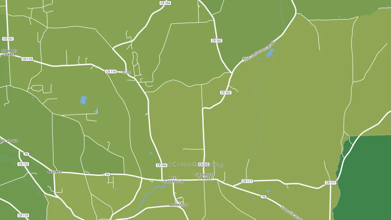 Slaterville Springs, NY Map of Vehicle Theft Rates