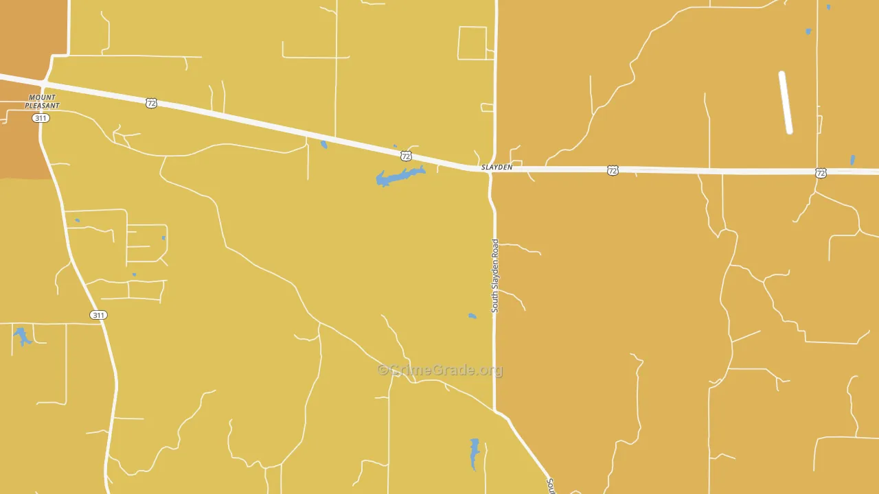 Slayden, MS Map of Vehicle Theft Rates