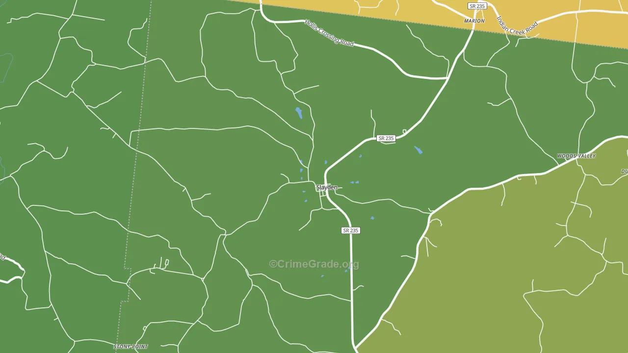 Slayden, TN Map of Vehicle Theft Rates