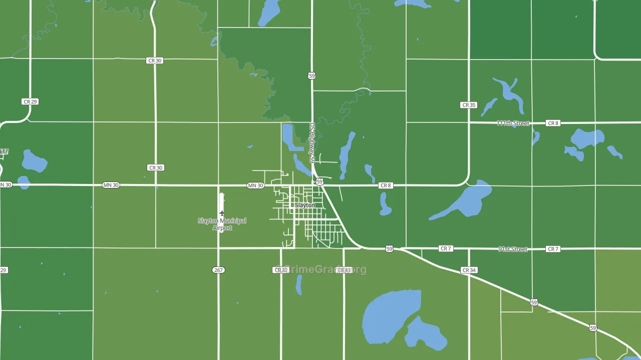 Slayton, MN Map of Vehicle Theft Rates