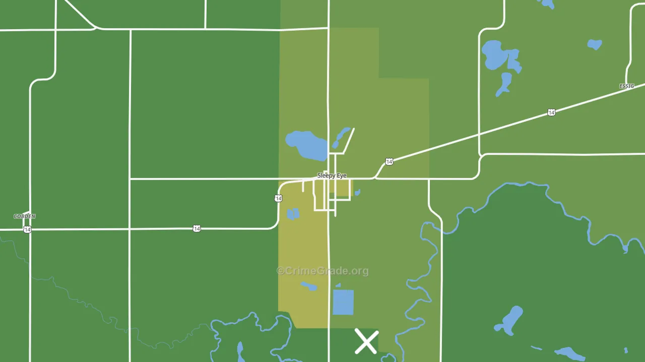 Sleepy Eye, MN Map of Vehicle Theft Rates