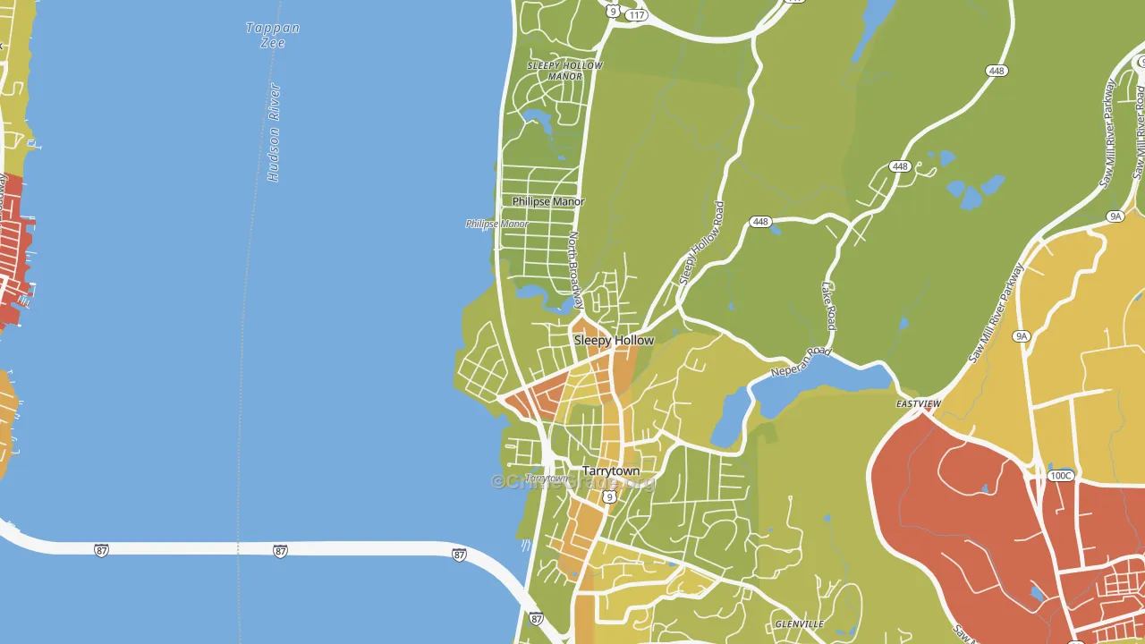 Sleepy Hollow, NY Map of Vehicle Theft Rates