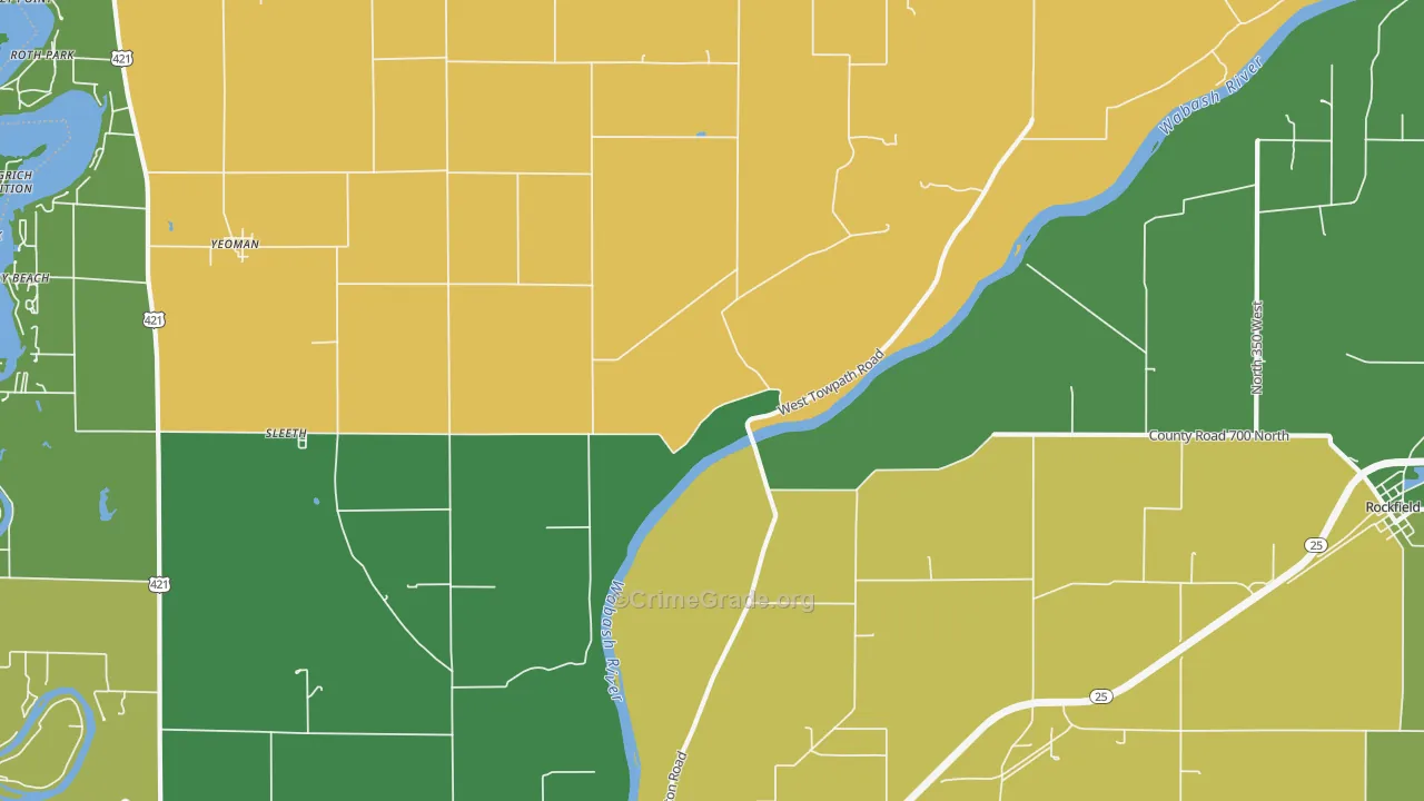 Sleeth, IN Map of Vehicle Theft Rates