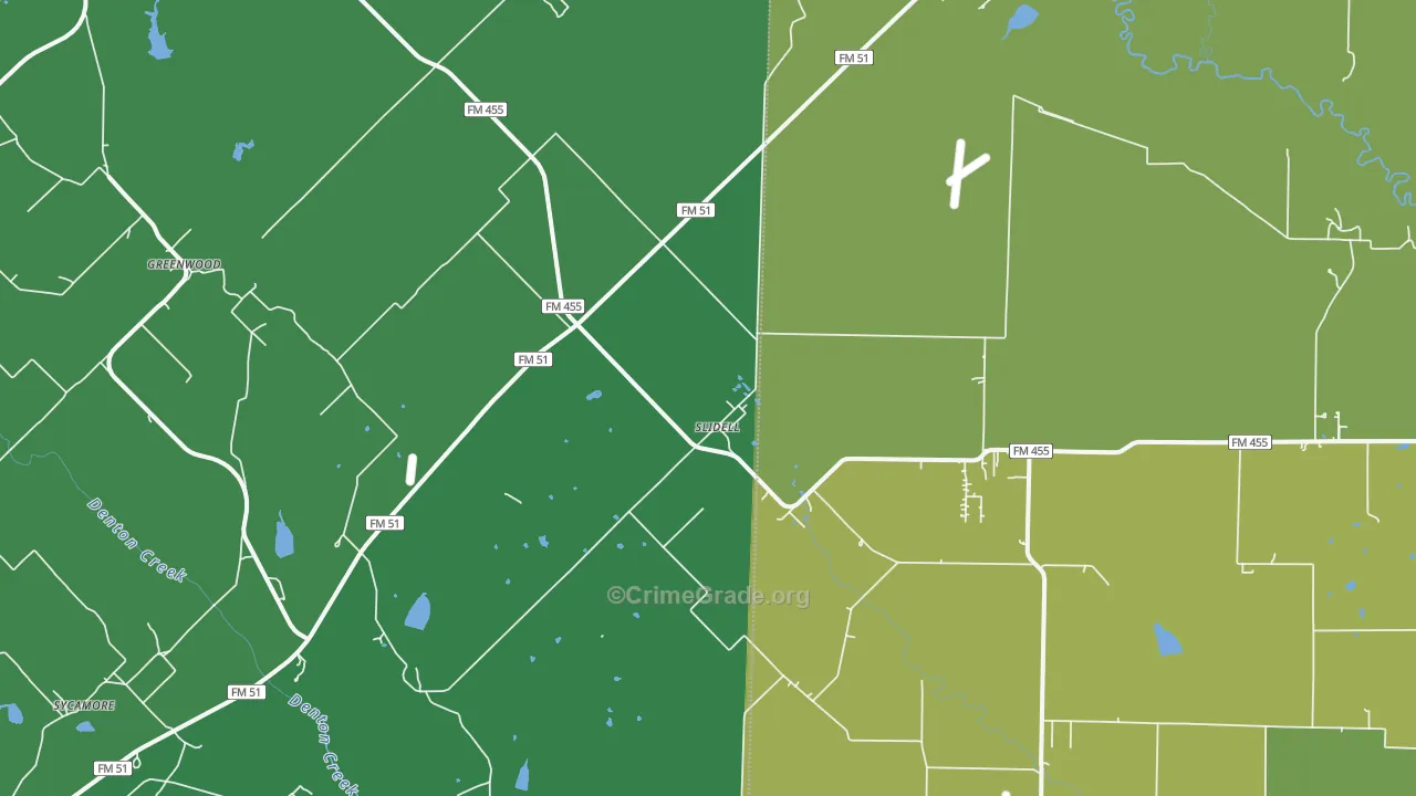 Slidell, TX Map of Vehicle Theft Rates