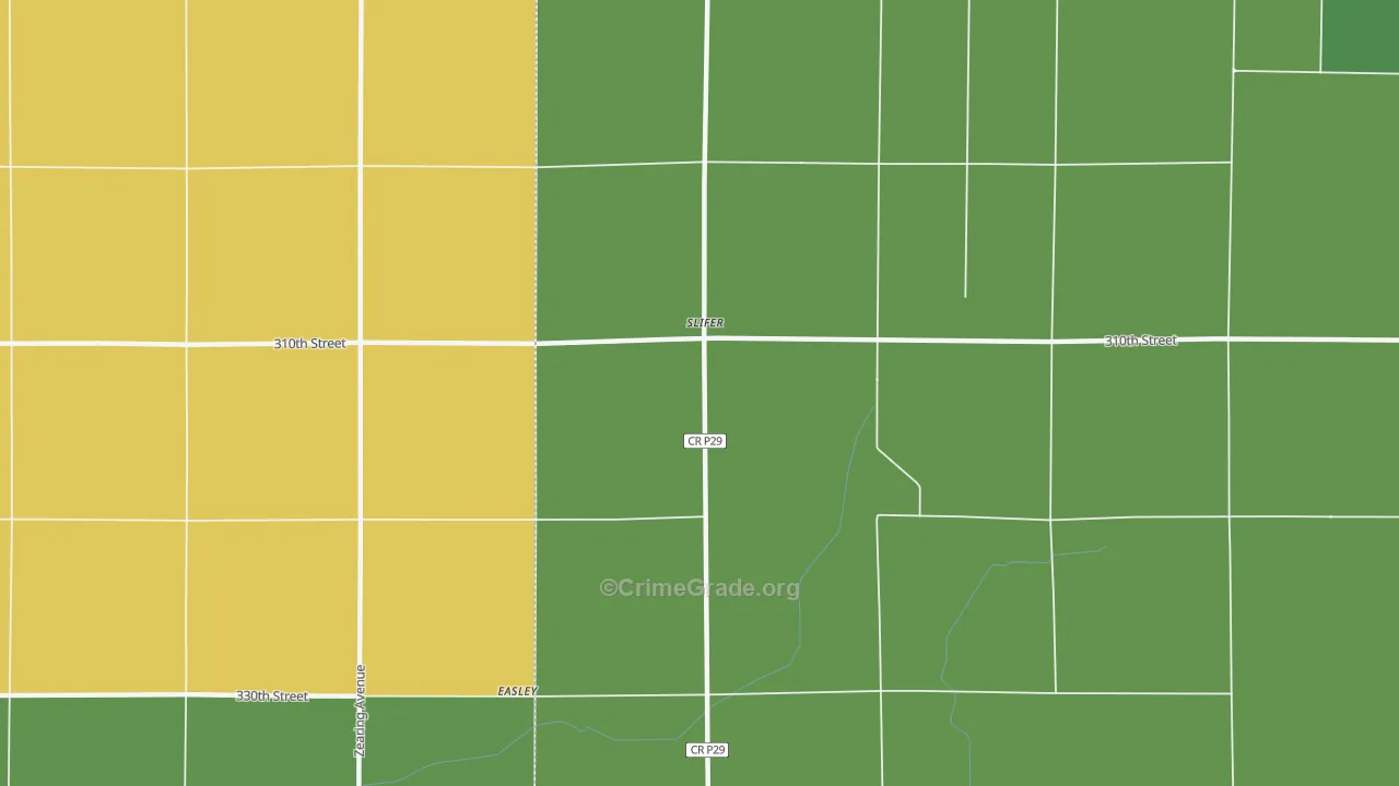 Slifer, IA Map of Vehicle Theft Rates
