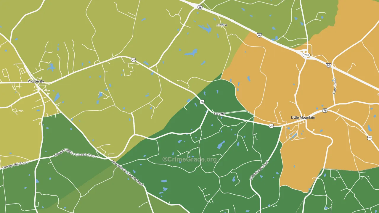 Slighs, SC Map of Vehicle Theft Rates