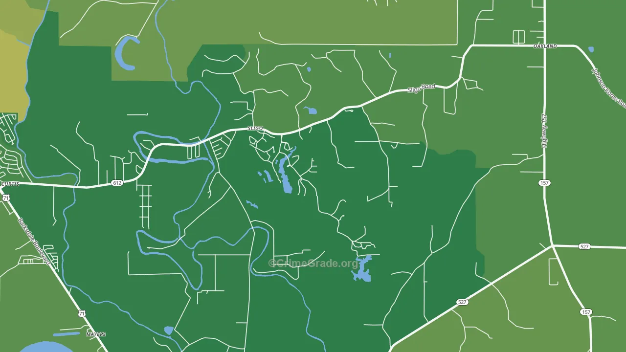 Sligo, LA Map of Vehicle Theft Rates