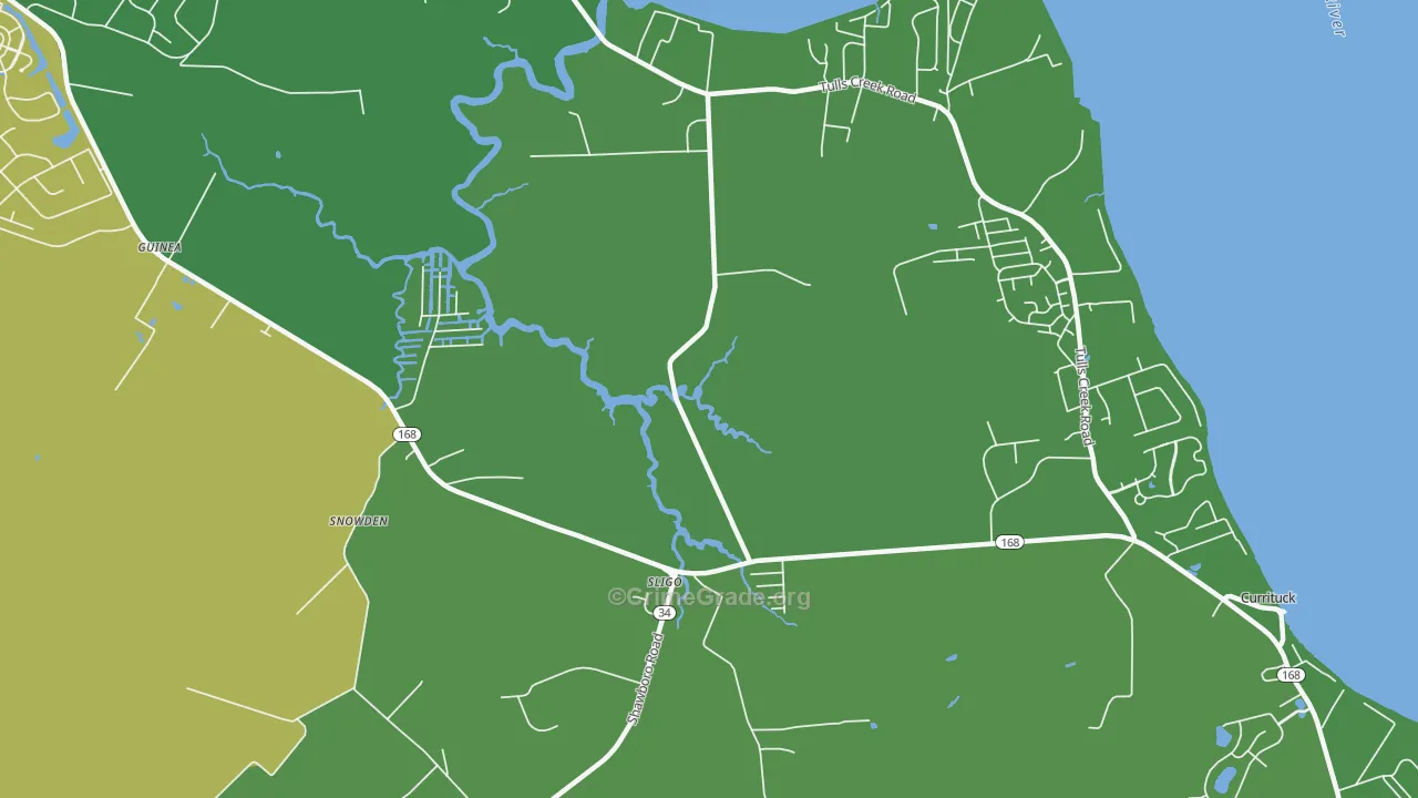 Sligo, NC Map of Vehicle Theft Rates