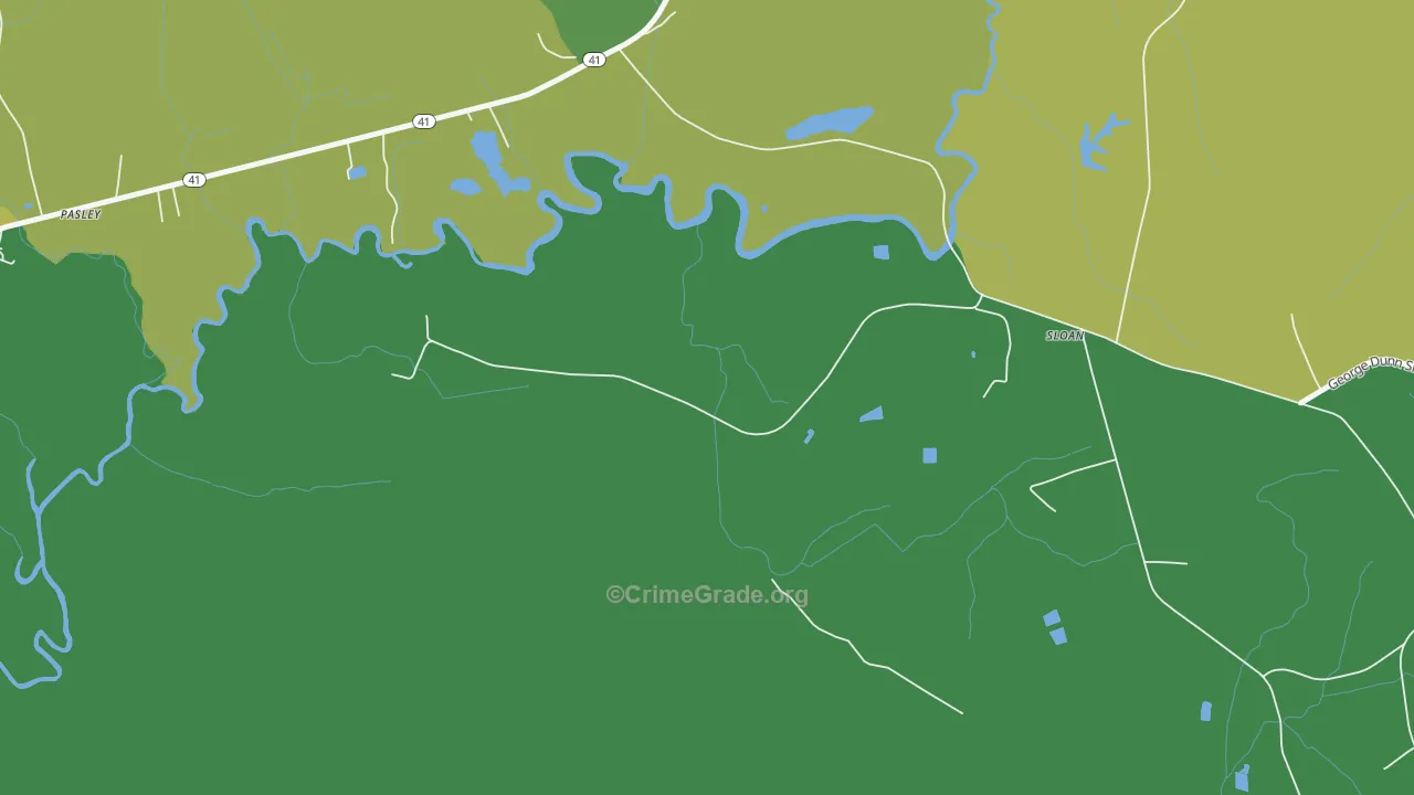 Sloan, NC Map of Vehicle Theft Rates