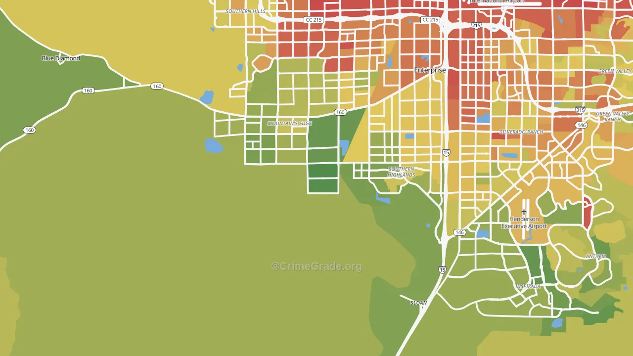 Sloan, NV Map of Vehicle Theft Rates