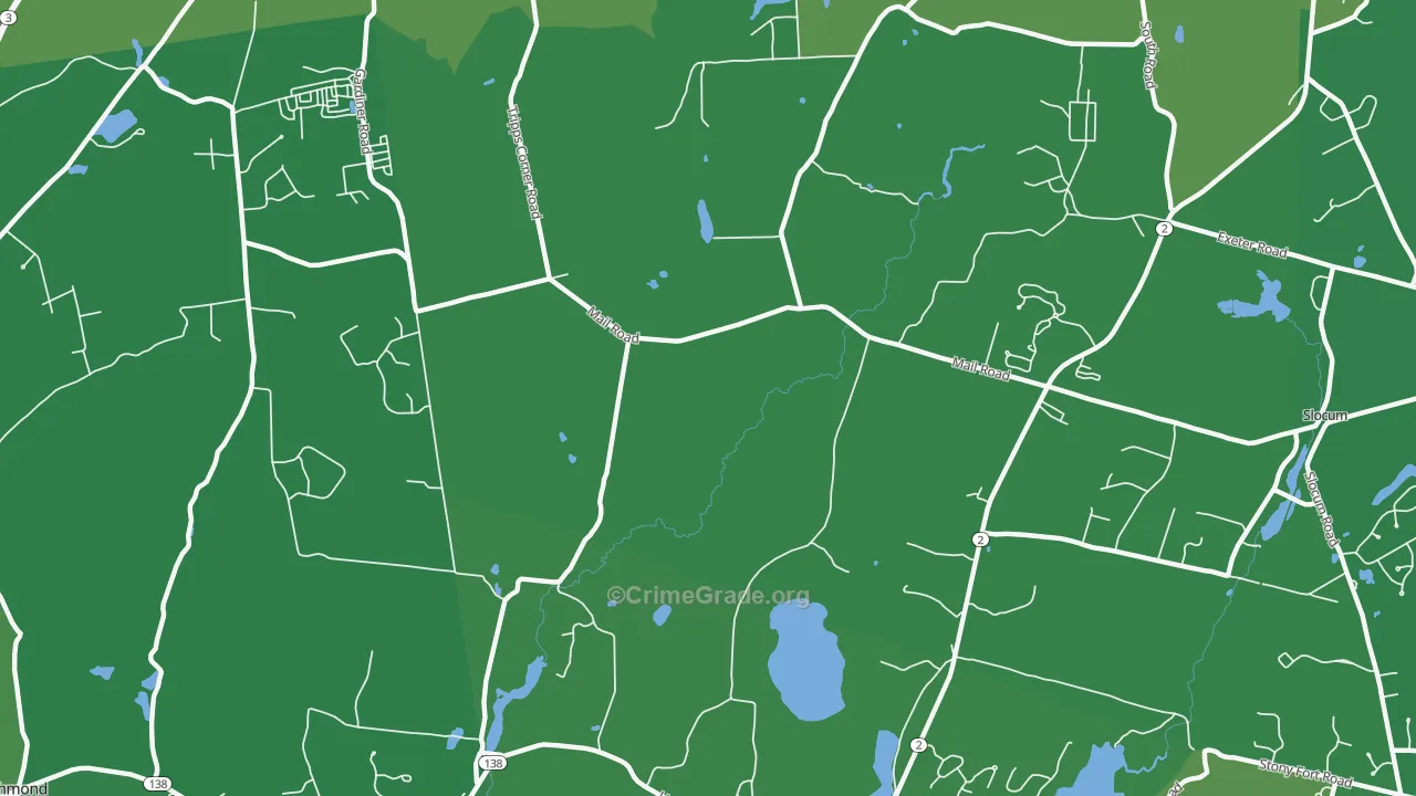 Slocum, RI Map of Vehicle Theft Rates