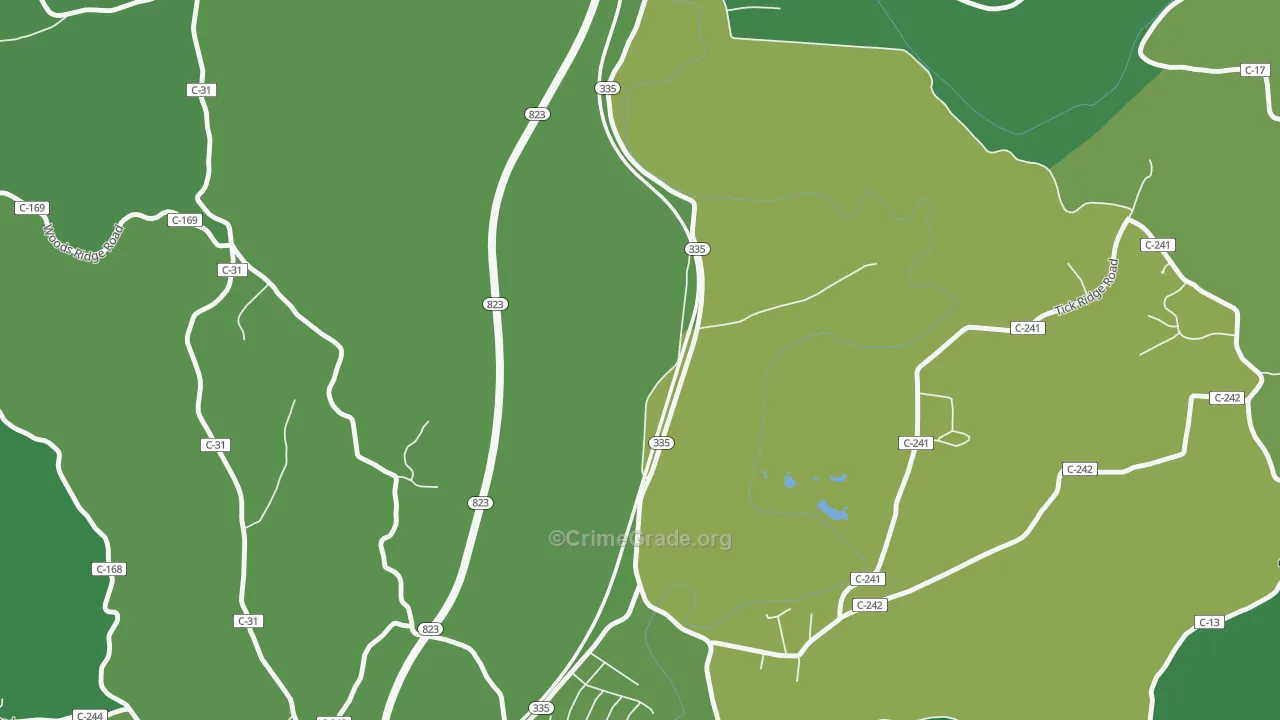 Slocums, OH Map of Vehicle Theft Rates