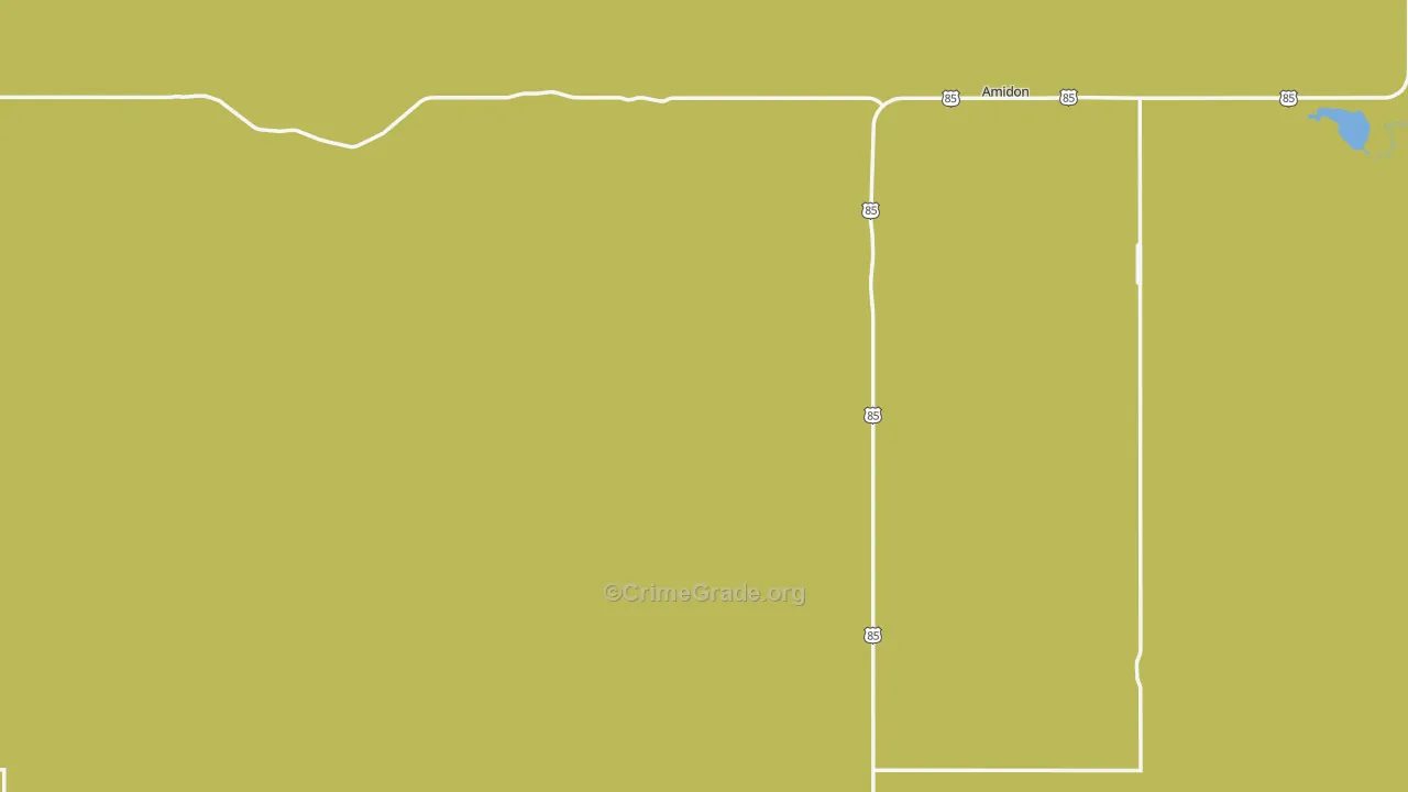 Slope County, ND Map of Vehicle Theft Rates