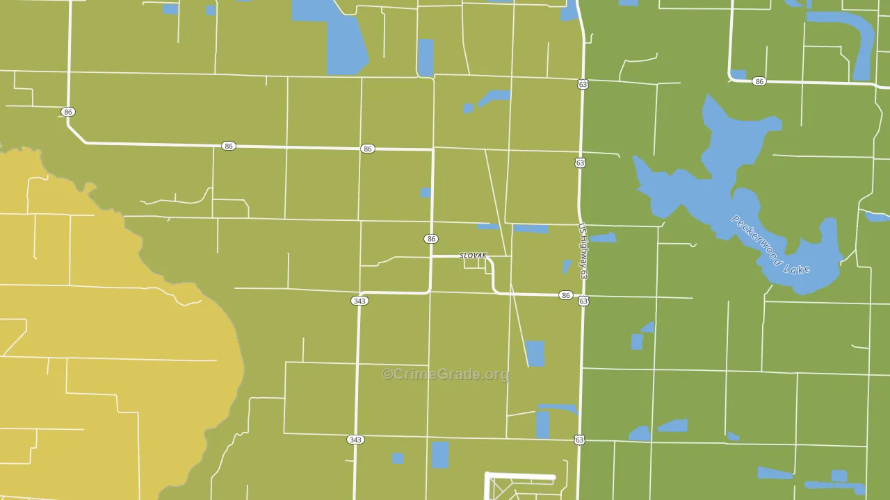 Slovak, AR Map of Vehicle Theft Rates