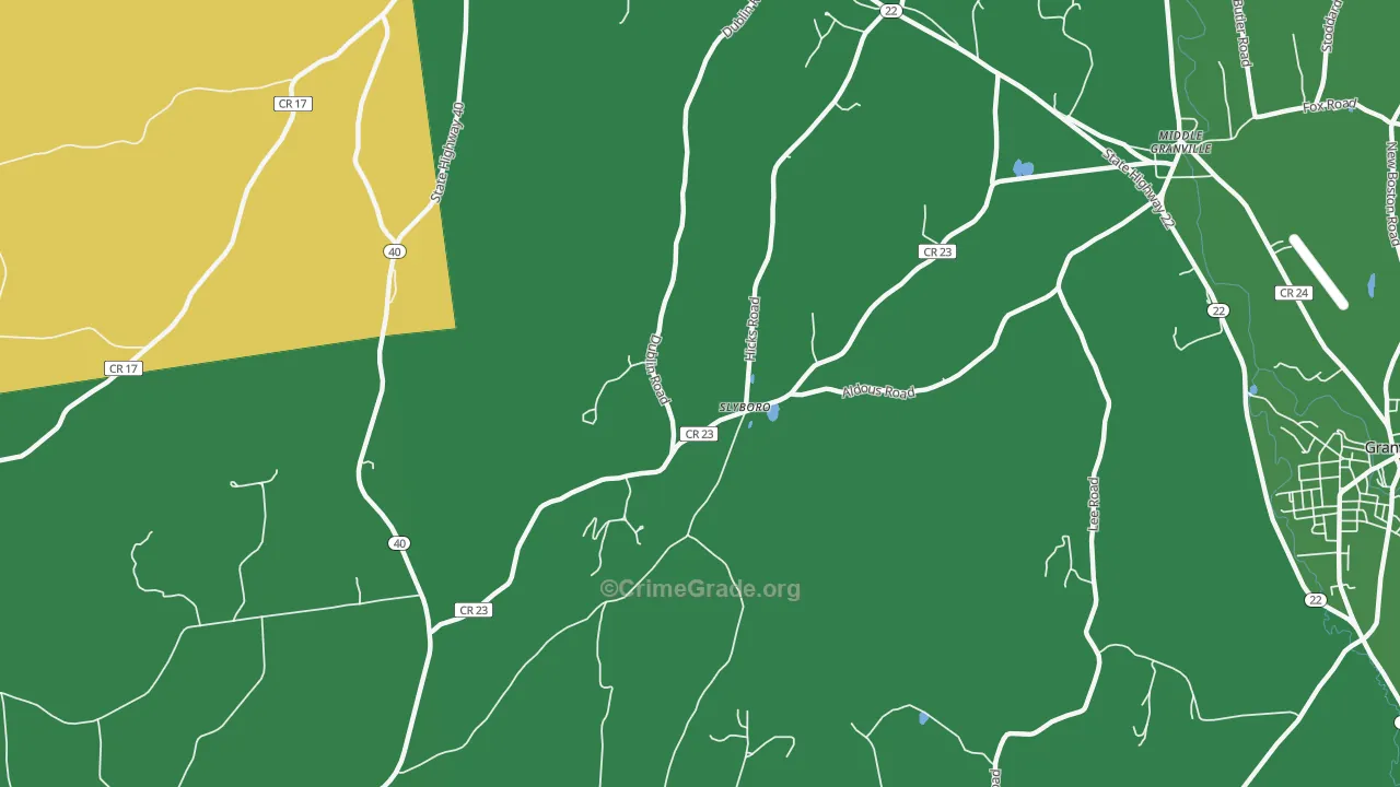Slyboro, NY Map of Vehicle Theft Rates