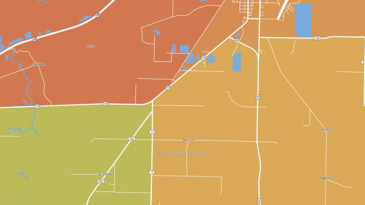 Smale, AR Map of Vehicle Theft Rates