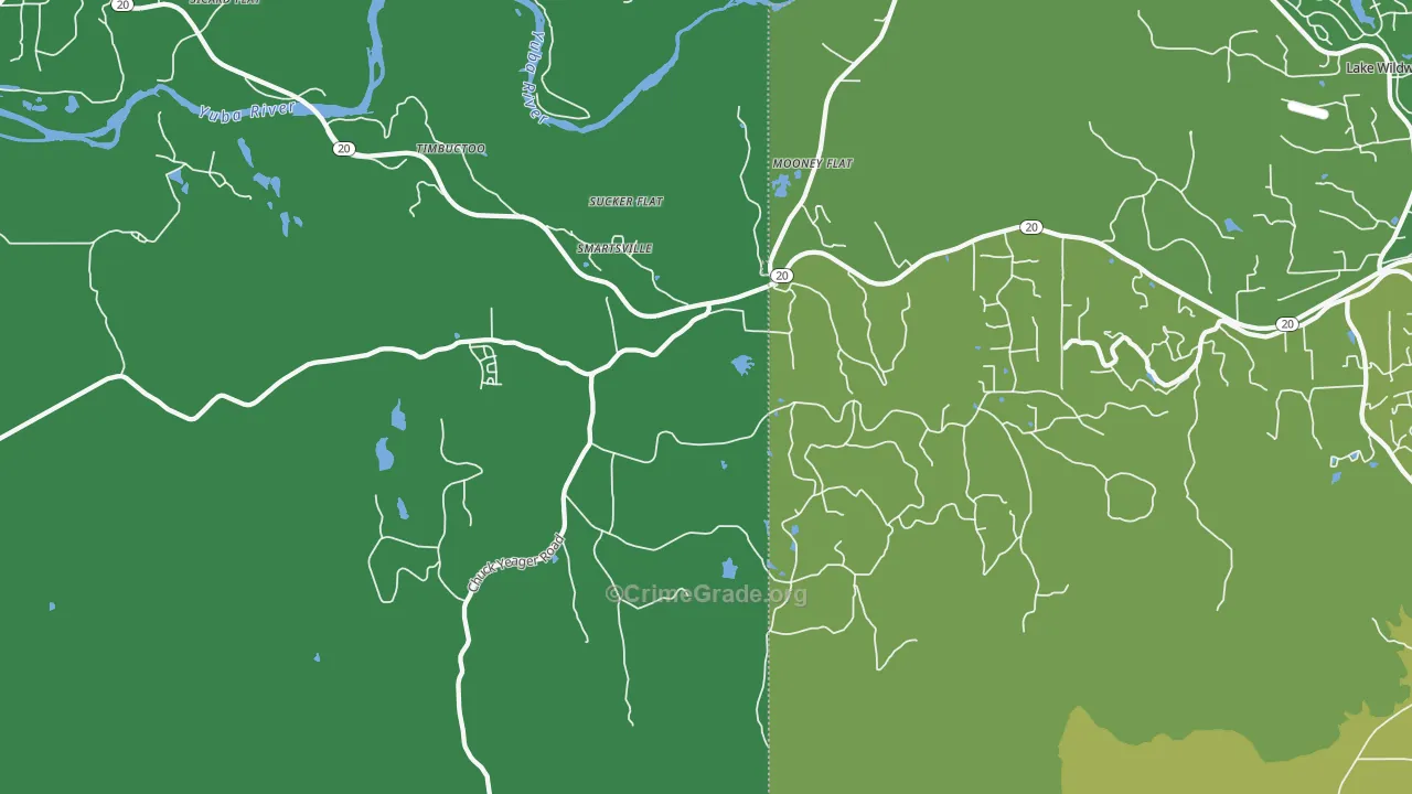 Smartville, CA Map of Vehicle Theft Rates