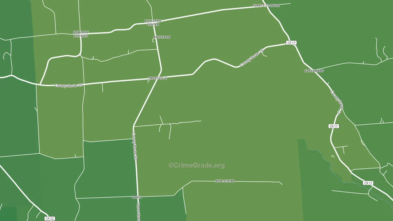 Smartville, NY Map of Vehicle Theft Rates