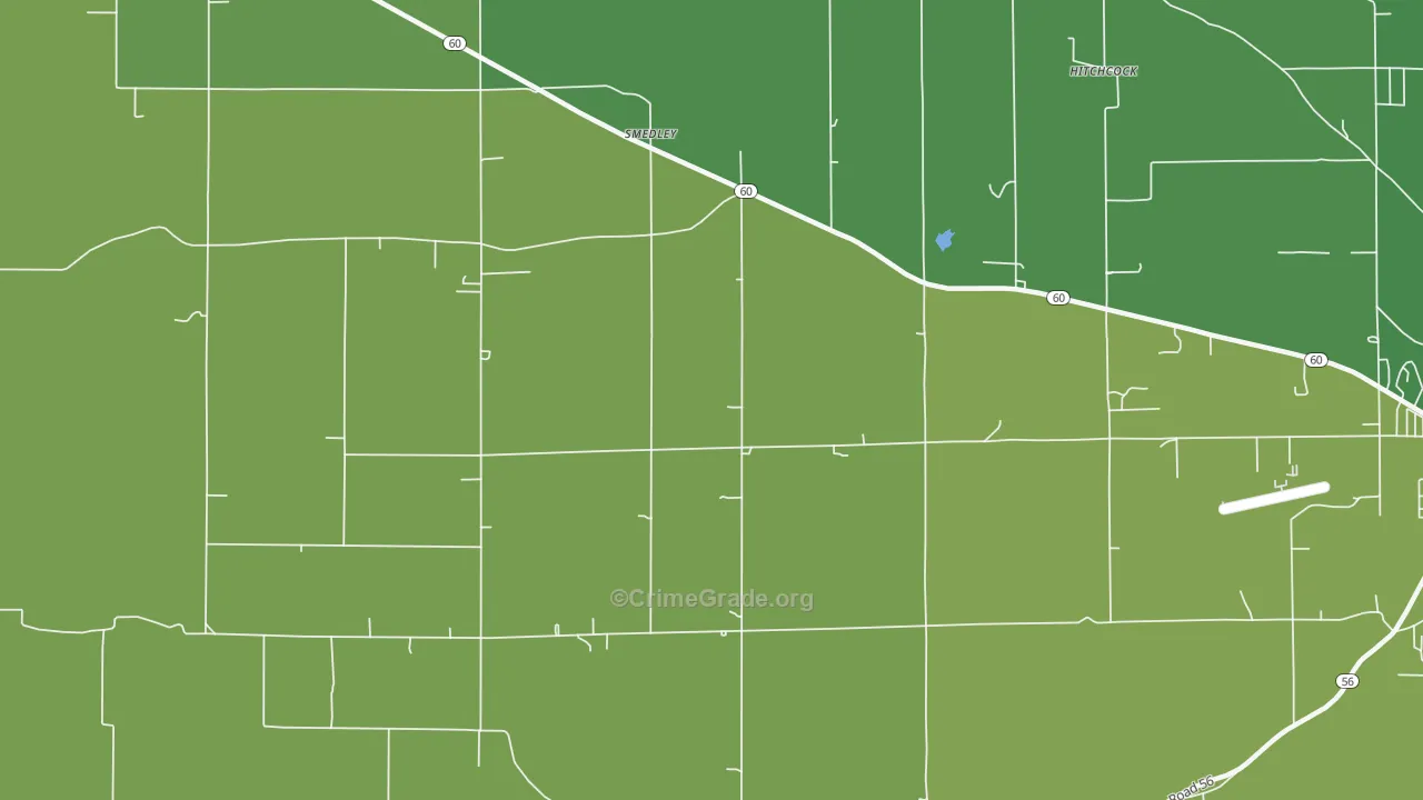 Smedley, IN Map of Vehicle Theft Rates