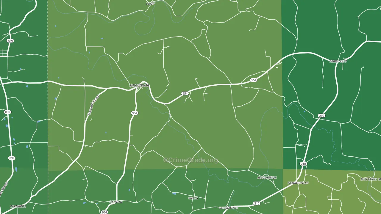 Smicksburg, PA Map of Vehicle Theft Rates