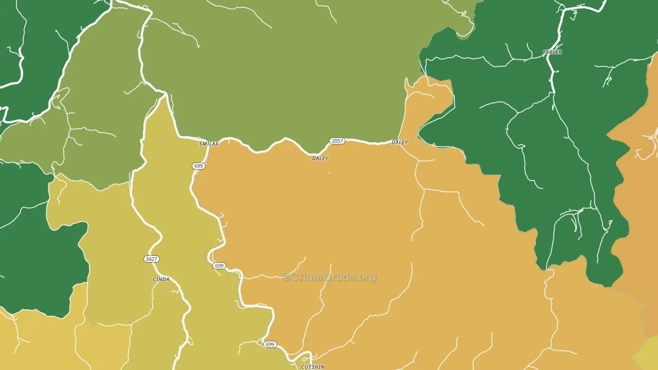 Smilax, KY Map of Vehicle Theft Rates