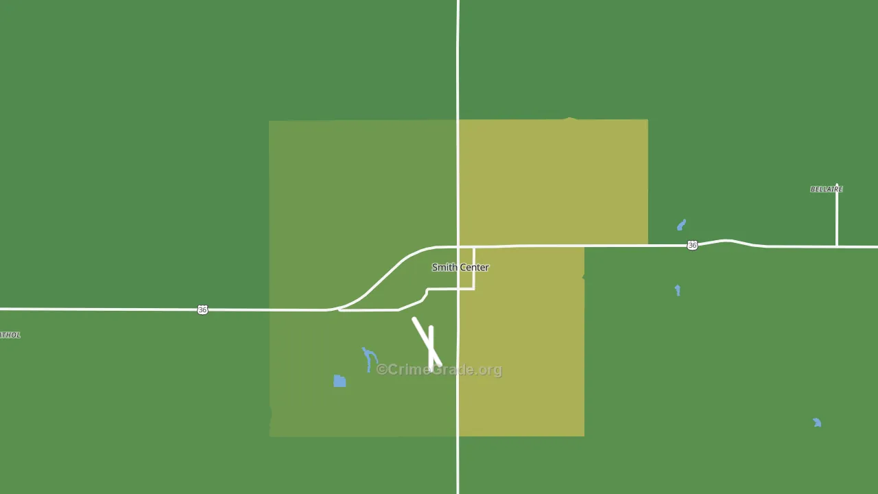 Smith Center, KS Map of Vehicle Theft Rates