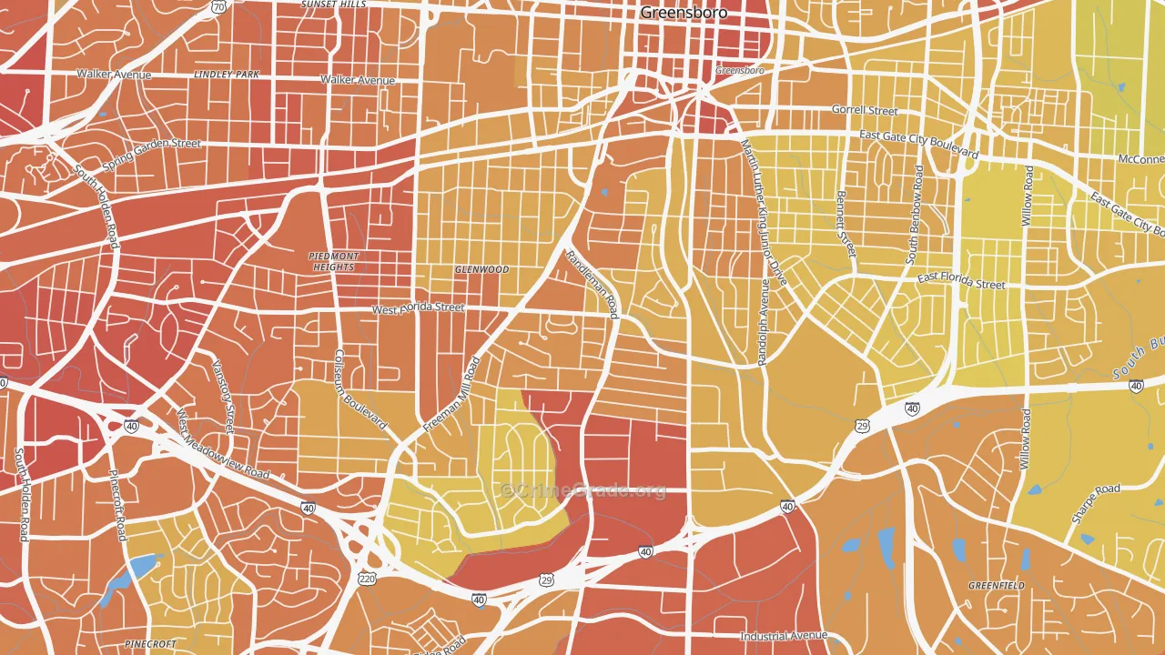 Smith Homes, Greensboro, NC Map of Vehicle Theft Rates