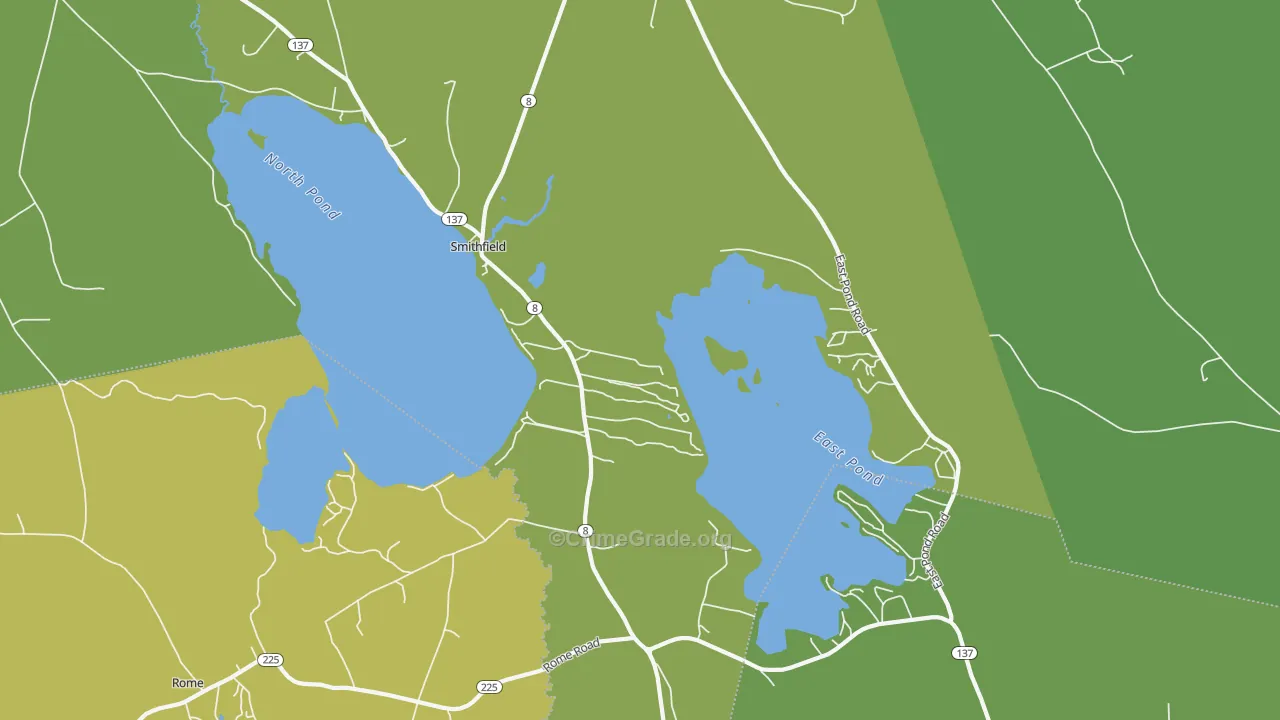 Smithfield, ME Map of Vehicle Theft Rates