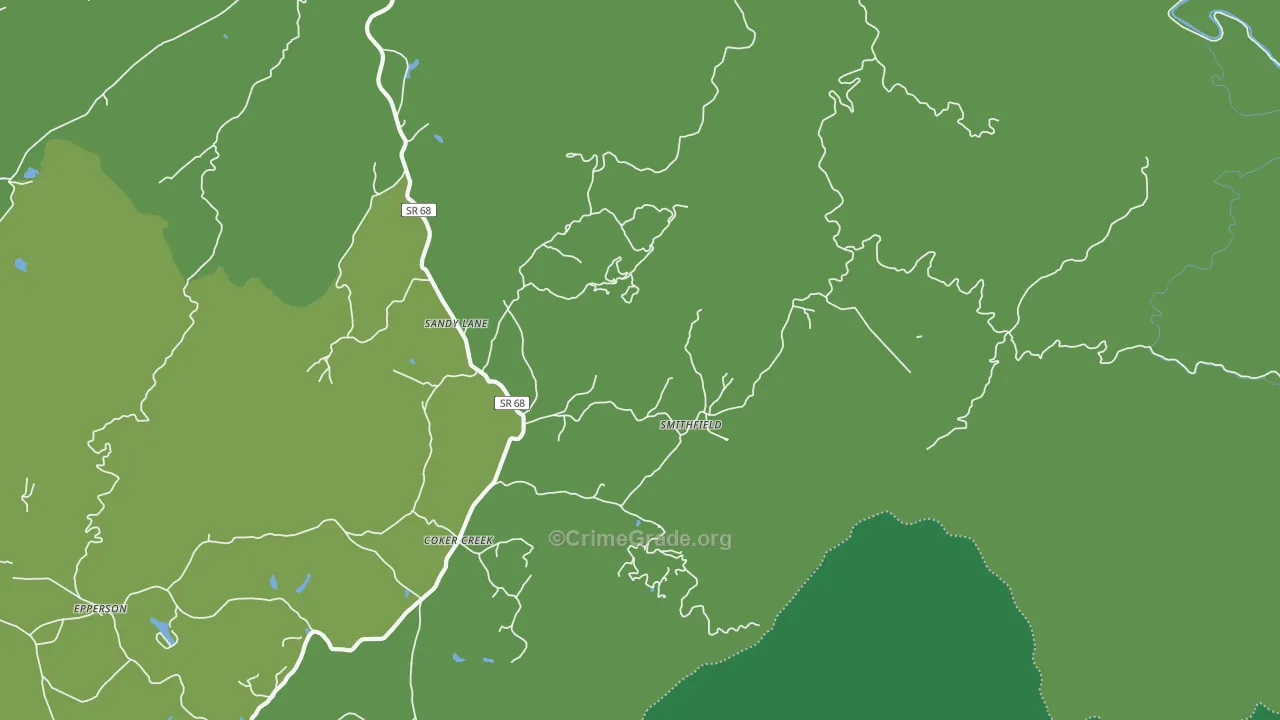 Smithfield, TN Map of Vehicle Theft Rates
