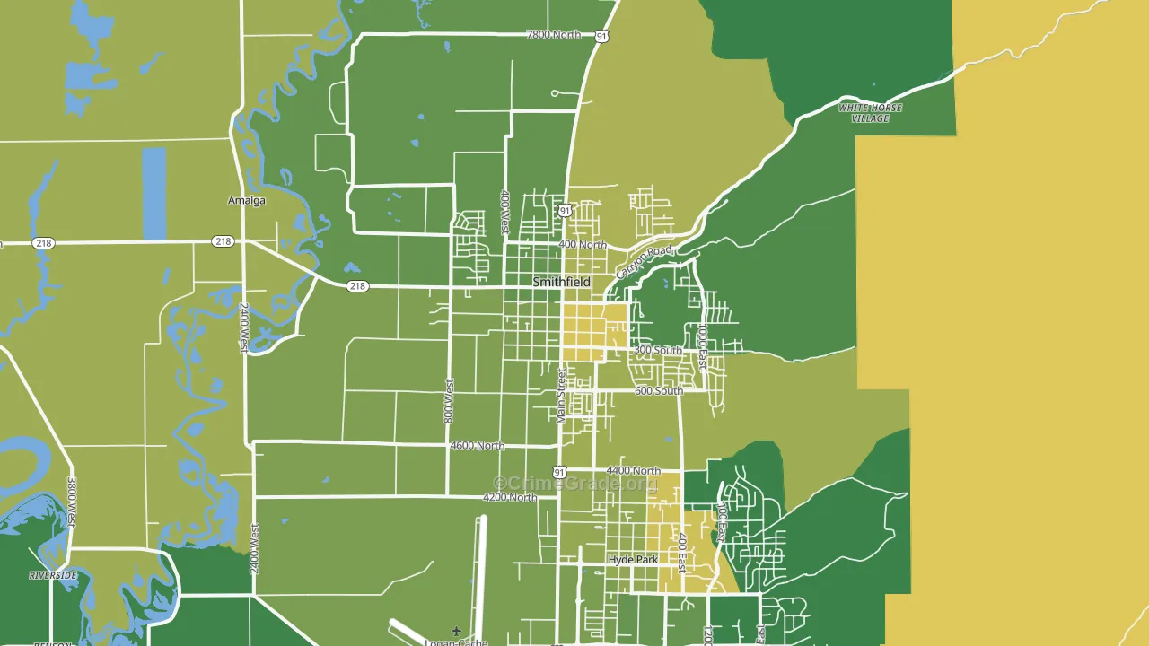 Smithfield, UT Map of Vehicle Theft Rates